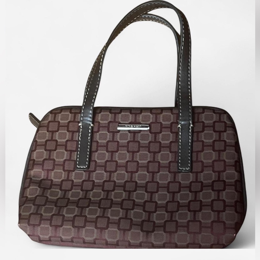 Nine West Burgundy Geometric Satchel